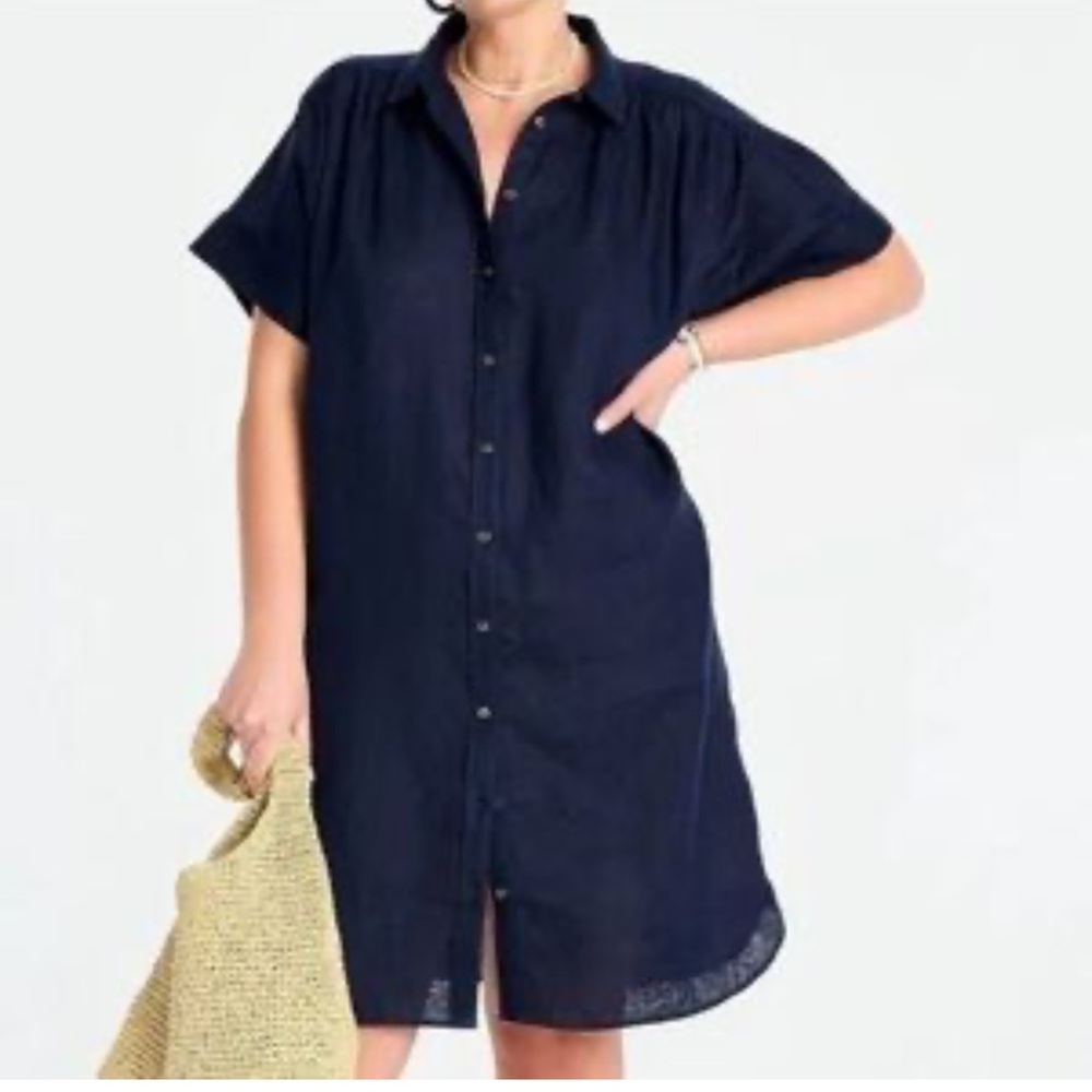 J Crew Linen Shirt Dress